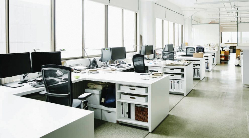 Bright, tidy open-plan office maintained by AKS Global Maintenance facility services
